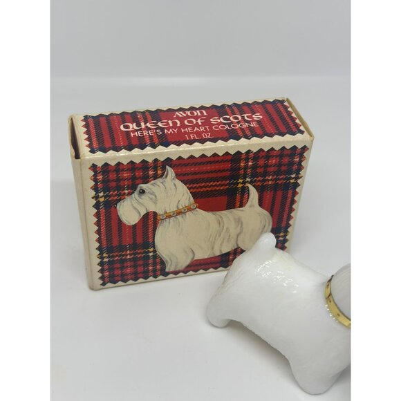 VTG 1970 Avon Shulton Queen of Scots Scottie Dog Heart Cologne Bottle Box EMPTY - Picture 3 of 7